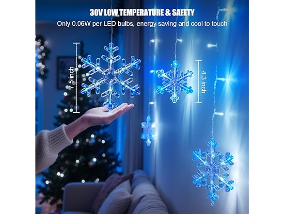 Minetom Christmas Snowflake Lights - 13ft
