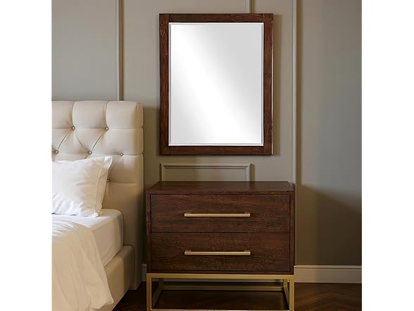 Maxine Brown Wood Veneer & Iron Mirror