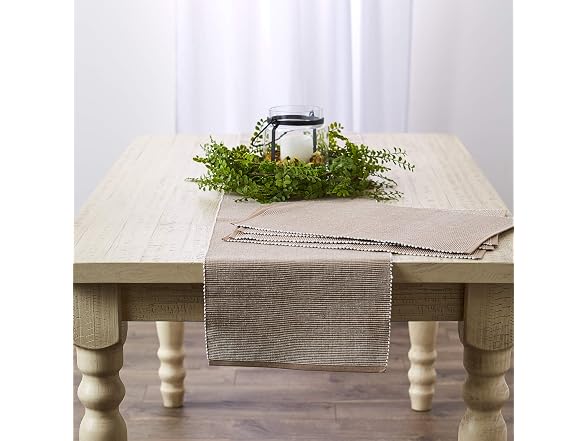DII Two-Toned Collection Tabletop, Tablerunner, 13x108, Stone