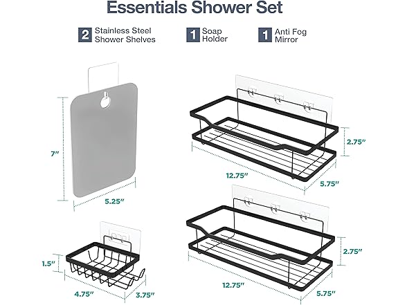 (2 Count) Homeify Bathroom Shower Organizer Set