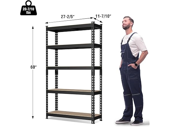 WORKPRO 5-Tier Steel Shelf 27x11x60