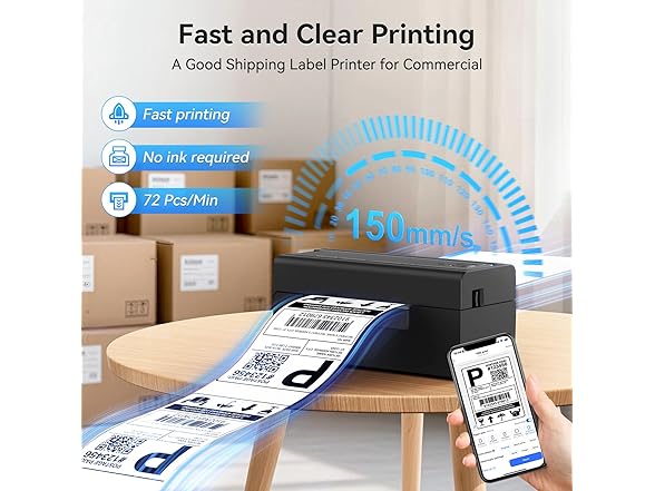 Hoorola Bluetooth Thermal Shipping Label Printer
