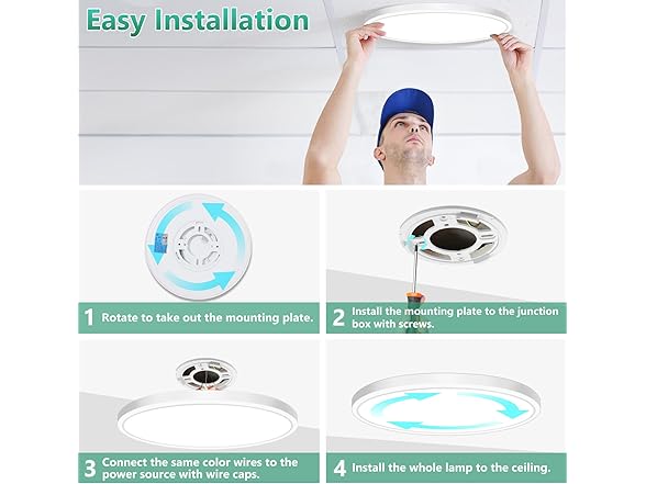 Brightever 15 Inch Large LED Flush Mount Ceiling Lights