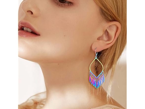 CHASELOVBlack Tassel Dangling Earrings