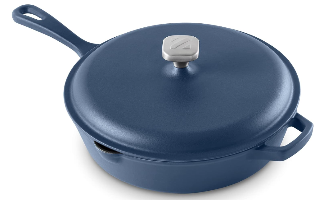 Zakarian Nonstick Cast Iron Deep Skillet with Cast Iron Lid - Gallery 13