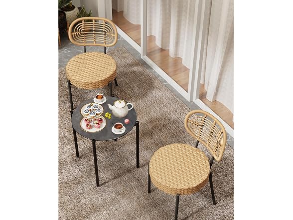 GarveeLife 3 Piece Wicker Patio Bistro Furniture Set