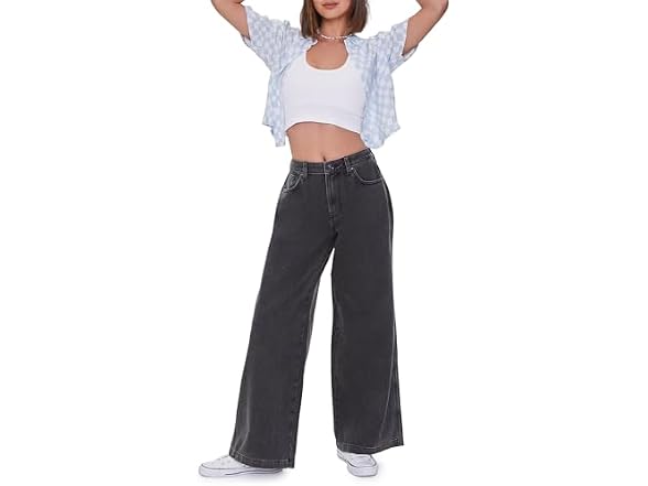 Forever 21  (28) Wide-Leg High-Rise Jeans