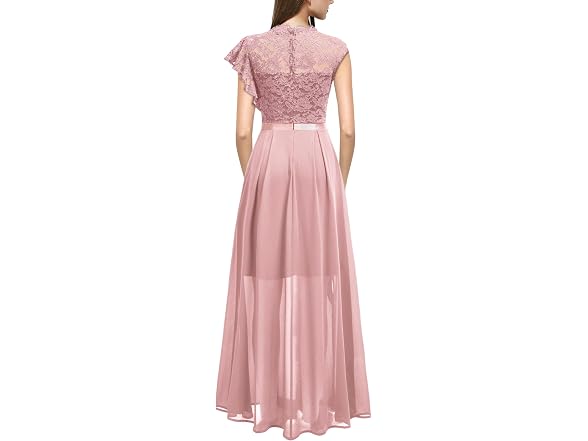 Miusol Women (L) Formal Lace Ruffle Style Dress