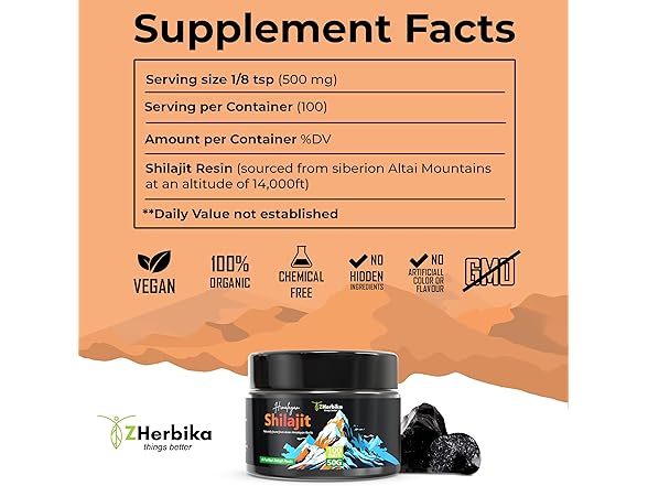  ZHerbika Pure Himalayan Shilajit Resin