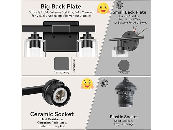 VerRon 4-Light Bathroom Light Fixtures, 27"