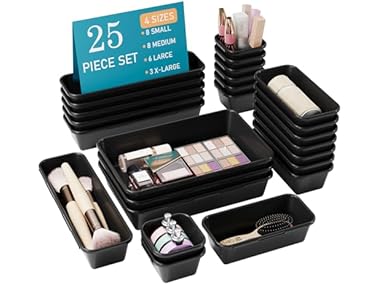 $9.99, Was $15.99, 37% Off! 25 PCS Black Drawer Organizer Set dealfomo