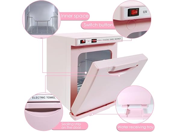 Pink Towel Warmer, 5L Thermostatic Towel Heater