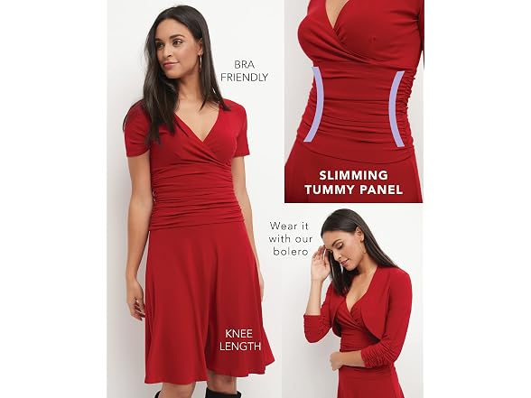 Rekucci Women (8 Petite) Fit-n-flare Tummy Dress