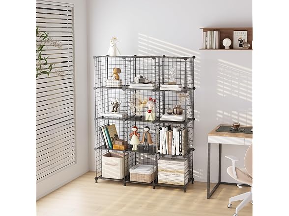 12-Cube Storage Organizer Metal Wire