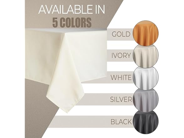 Ivory Polyester Rectangle Tablecloth - 60" x 102"