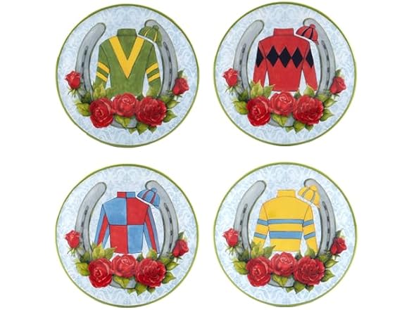 Derby Day at the Races Set of 4 Canape Plates