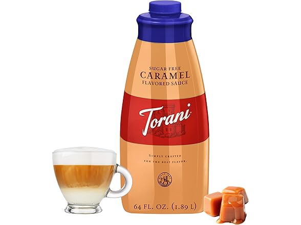Torani Sugar Free Sauce, Caramel, 64 Oz