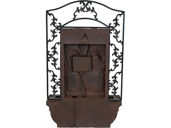 Sunnydaze French Lily 33" Outdoor Wall Water Fountain