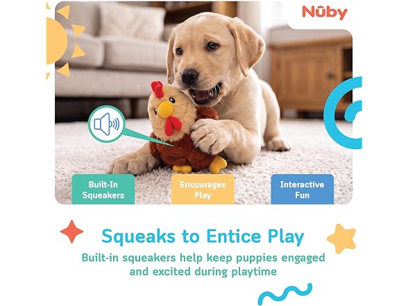 Nuby Nuby Plush Dog Toy 2-Pack Interactive