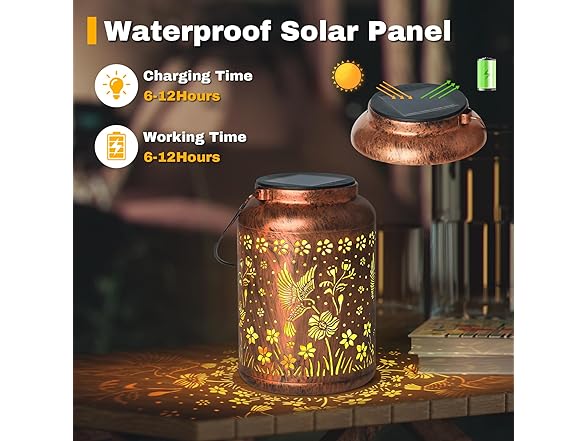 2Pk Hummingbird Lanterns Waterproof
