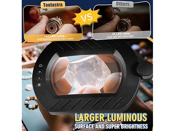 Toolastra magnifying glass with light