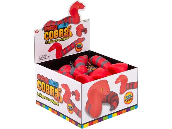 8 Inch Wiggle Sensory King Cobra – 12 Count Display - Gallery 6