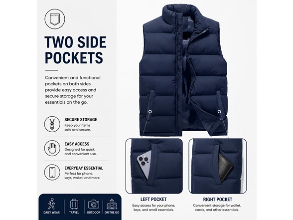 Mens Heavyweight Puffer Bubble Vest