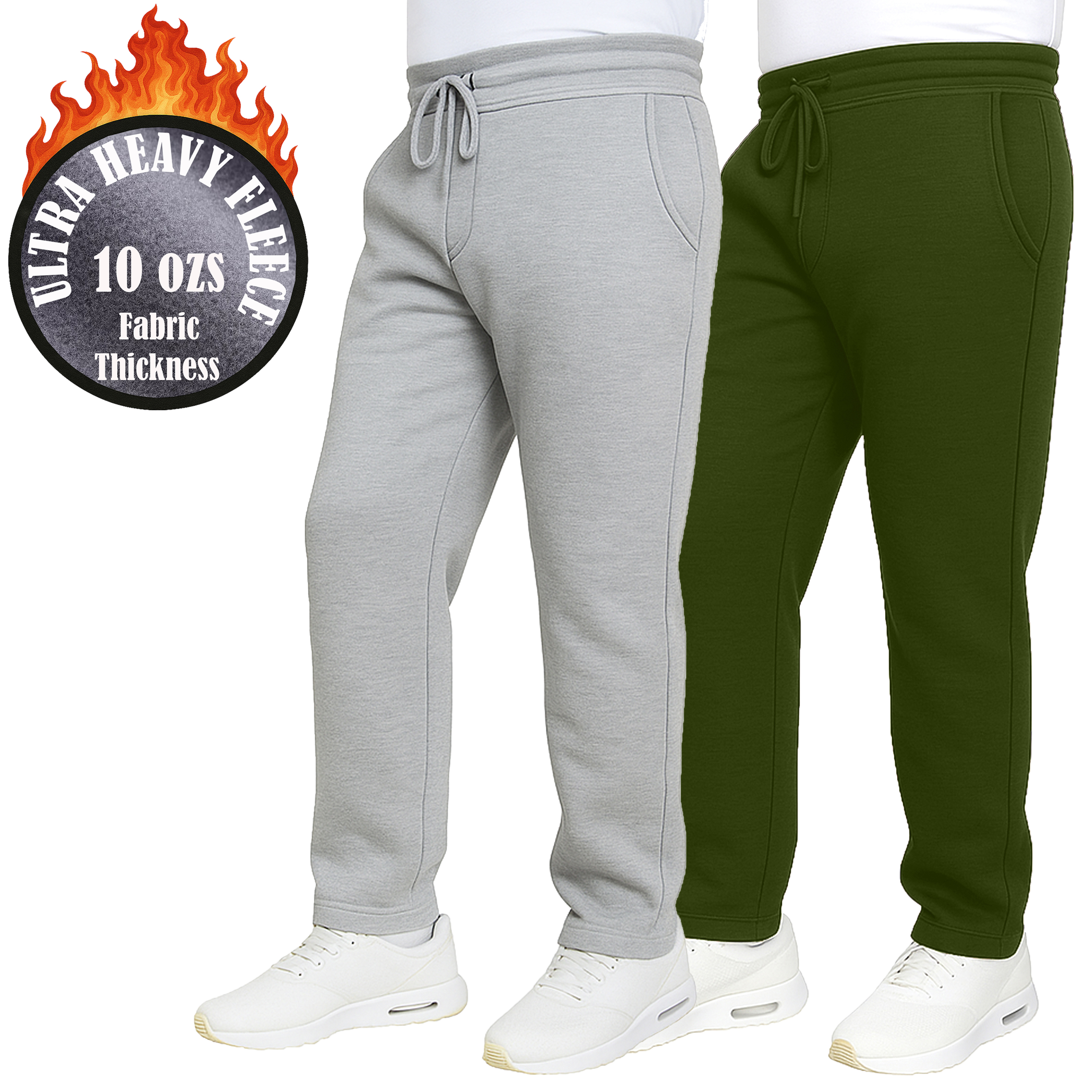 Mens Heavyweight Fleece-Lined Sweatpants (1 or 2pk) - Gallery 30
