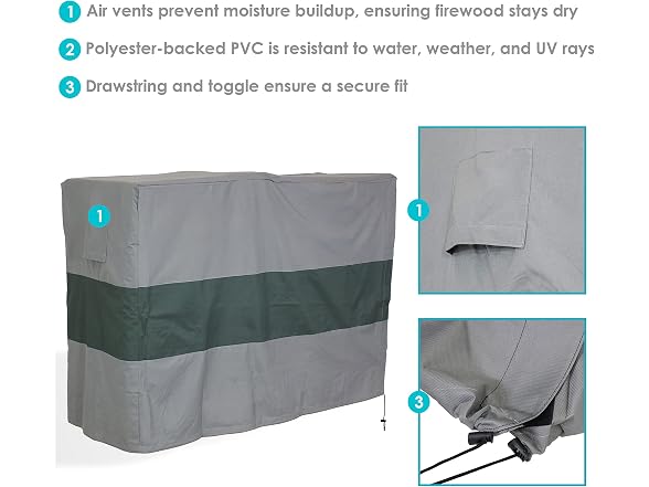 Sunnydaze 4 Ft Log Rack Cover