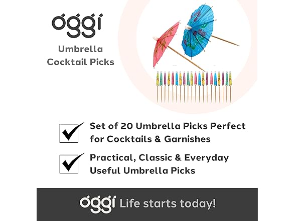 OGGI Cocktail Umbrellas 20pc