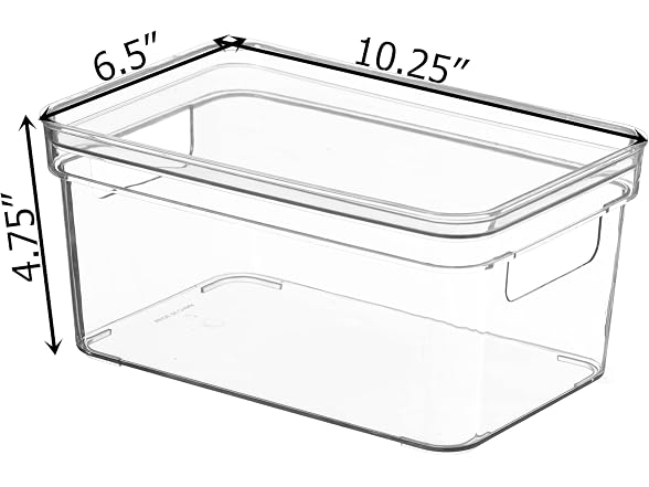 Basicwise Set of 3 Small Clear Storage Containers with Lid