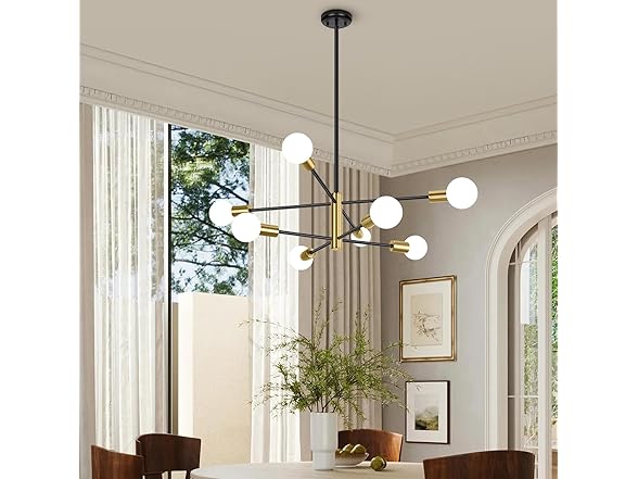 BesLowe 8-Light Modern Sputnik Chandelier