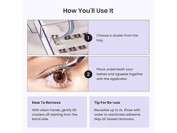 Kiss Impress False Eyelashes, Lash Clusters, Long 