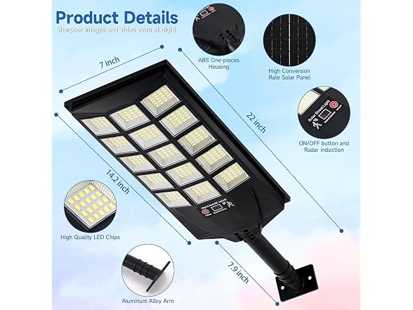 Oneluner Solar Street Light 4-Pack