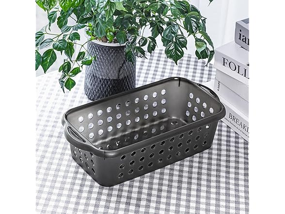 Cetomo Plastic Storage Baskets with Handle, 12 Pack