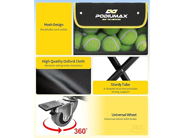 PodiuMax Pickleball Tennis Ball Hopper