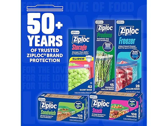 Ziploc Quart Freezer Bags, 24 Count