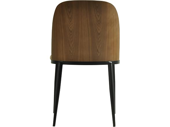 LeisureMod TCWN18BG2 Tule Dining Chair Walnut/Beige