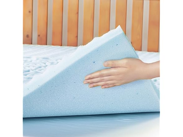 Mellow 1.5 Inch 5-Zone Memory Foam Mattress Topper- Cooling
