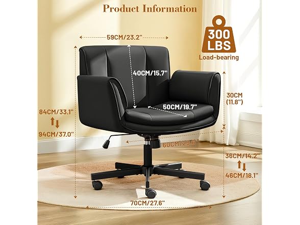 HeroSet W0893 Criss Cross Chair with Wheels Armrests 1 (Open Box)