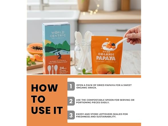 3 Item Set- Dried Papaya & Starch Spoons