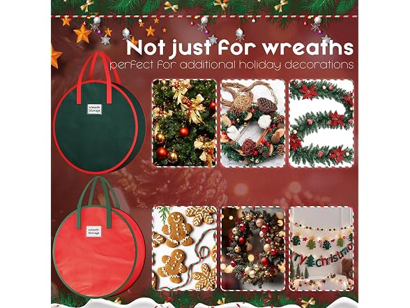 Criusia 2-Pack Wreath Storage Bag 36in