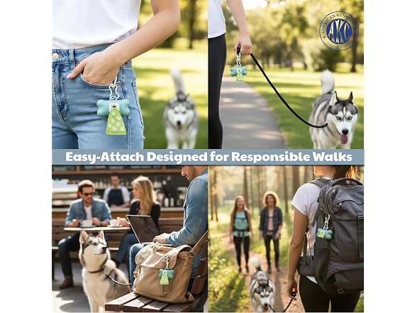 AKC - Dog Waste Bag Dispenser w 3 Refill Rolls