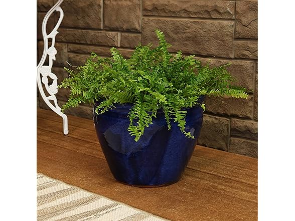 Sunnydaze Large Ceramic Plant Pot 14.5"