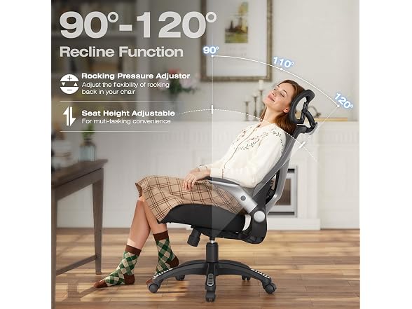 ELABEST X100 X100 Ergonomic Office Chair, Black Padded Sea