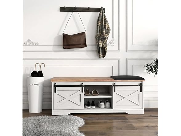 Tzou Entryway Bench with Sliding Doors
