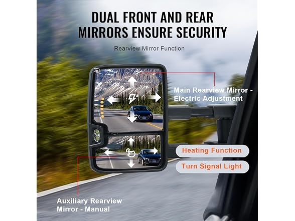 Towing Mirrors, Left & Right Pair Set 2007-2014