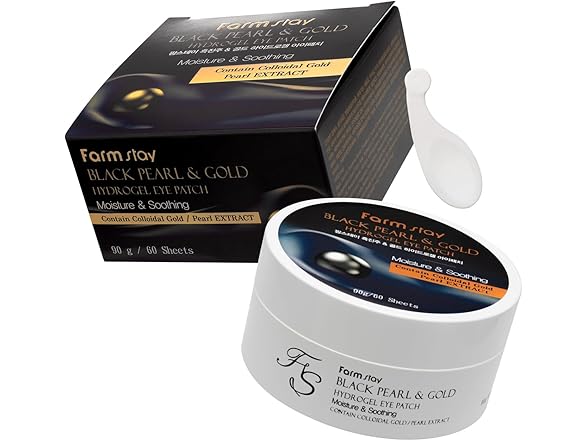 FARMSTAY Black Pearl and Gold Hydrogel Eye Patch 