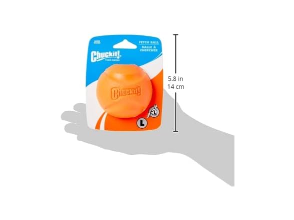 Chuckit! High-Bounce Rubber Fetch Ball, Large 3"