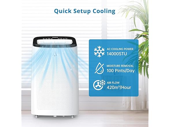 Vossfamul 14000 BTU Room Portable Air Conditioner